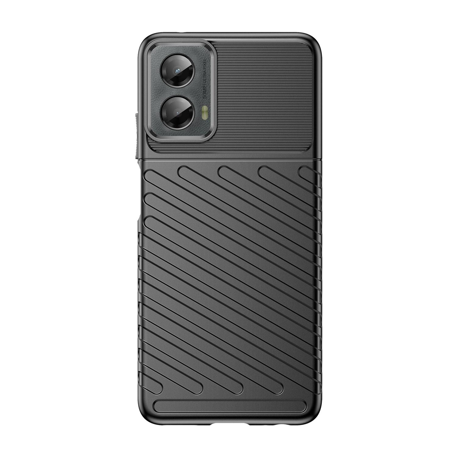 

For Motorola Moto G 5G (2024) Case Twill Texture TPU Shockproof Protective Phone Cover Black