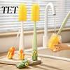 Deep Cleaning Brush 5 in 1 Silicone Cup with Long Handle, Multifunctional Detailed Corner Cleaner Brush, Non-slip Reusable for Baby Bottles Water Cups