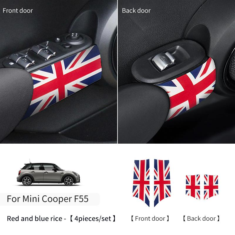 Autocollant Accoudoir de Porte de Voiture Pour Mini Cooper F55 F56 Cuir PU Poignée de Porte Auto Autocollant Accessoires de Décoration Intérieure de Voiture