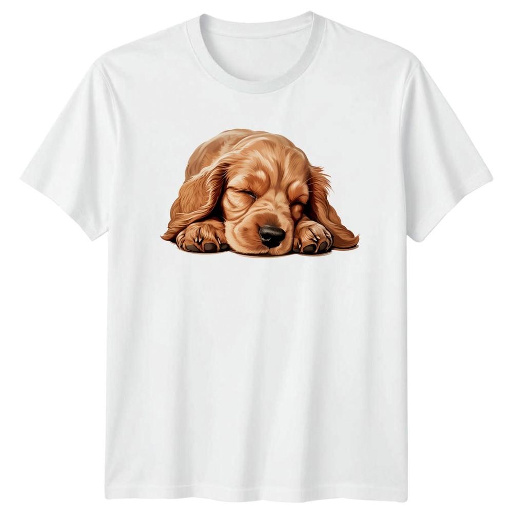 Sleeping Spaniel Puppy Dog Animals Unisexs TShirt Unisexs Tee Graphic Unisex Top S