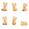 6pcs Mini Resin Giraffe Animal Figurines Cute Cartoon Figurine Micro Landscape Home Decoration Living Room Desktop Ornaments New