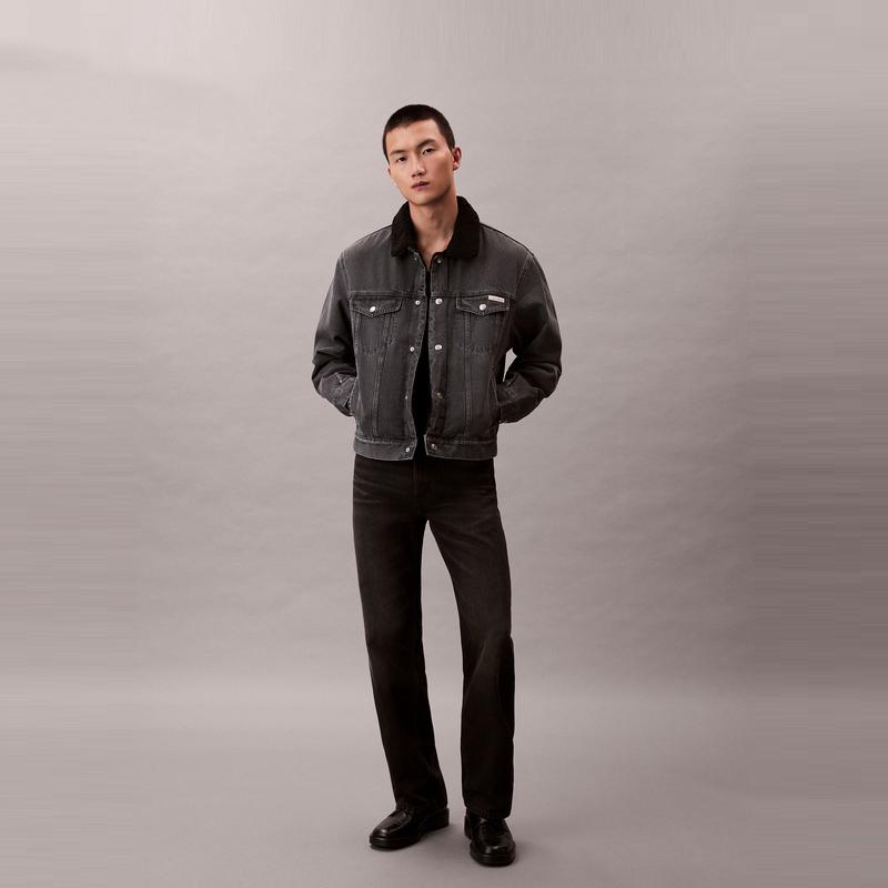 Calvin Klein Αμερικανική Vintage Τζιν Μπουφάν με Κολάρο από Faux Shearling Ανδρικό Μπουφάν 4RD782G