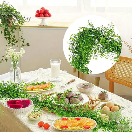 Scary Holiday Table Centerpiece 1.8M Artificial Ivy Vines, Halloween Garland Hanging Plastic Leaves Vine, UV Resistant Multicolored Seasonal