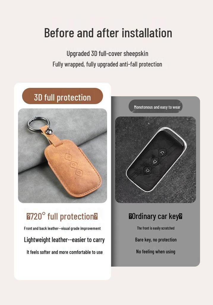 Wuling Xingguang Car Retro Key Cover for Jiachen, Xingyun, Xingchi, and Xingchen Models - Folding Accessory Shell