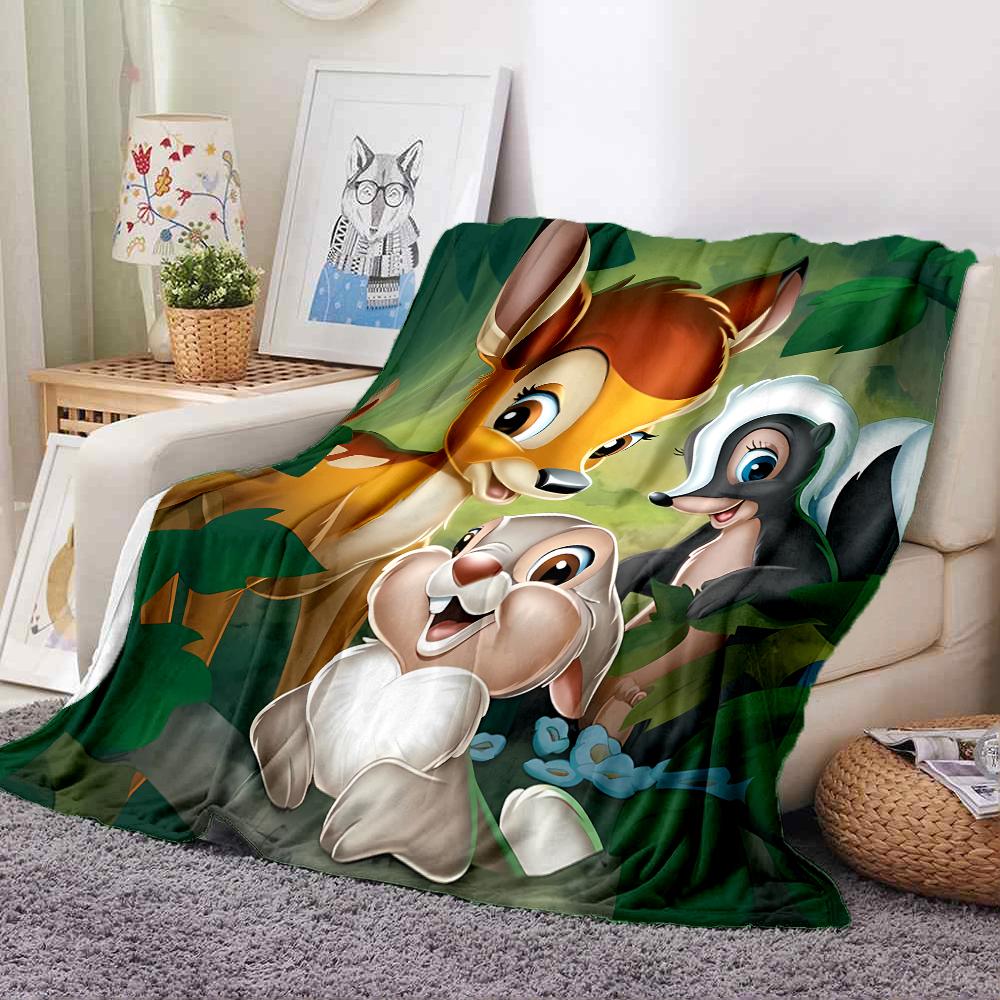 Coperta di Flanella Regina B-Bambi Stampa Cerbiatto - Coperta Morbida e Accogliente per Divano, Poltrona o Letto, Ufficio, Viaggio, Campeggio, Regali per le Feste