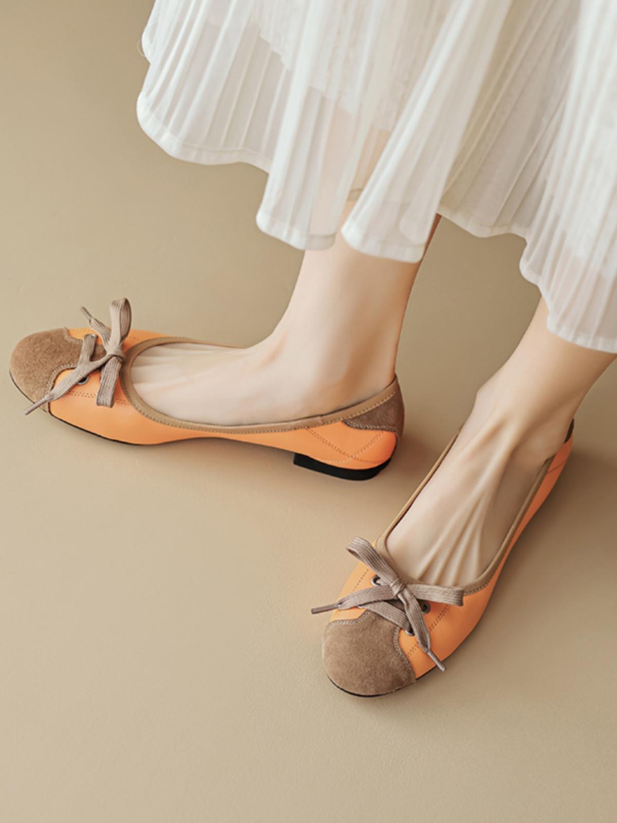 

Мода 2024 Новые Осенние Женские Туфли Круглый Носок Низкий Каблук Обувь Большого Размера Милый Бант Слипоны Женские Туфли Zapatos Mujer 40 оранжевый