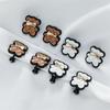 Retro Color Cute Bear No Pierced Earrings Simple Girly Bowknot Net Red Bear Ear Clip Female Accessories KTJ