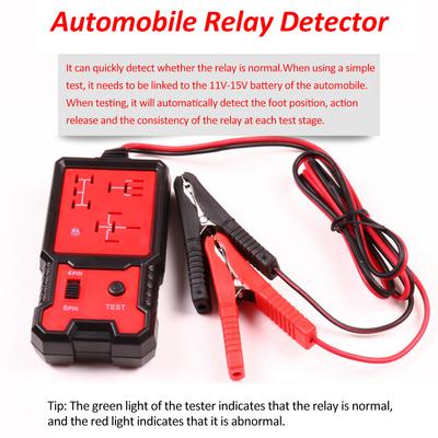 Automotive Relay Tester Car Relays Detector Automobile Relay Detector Fault Analyzer 12V 24V 4-Pin