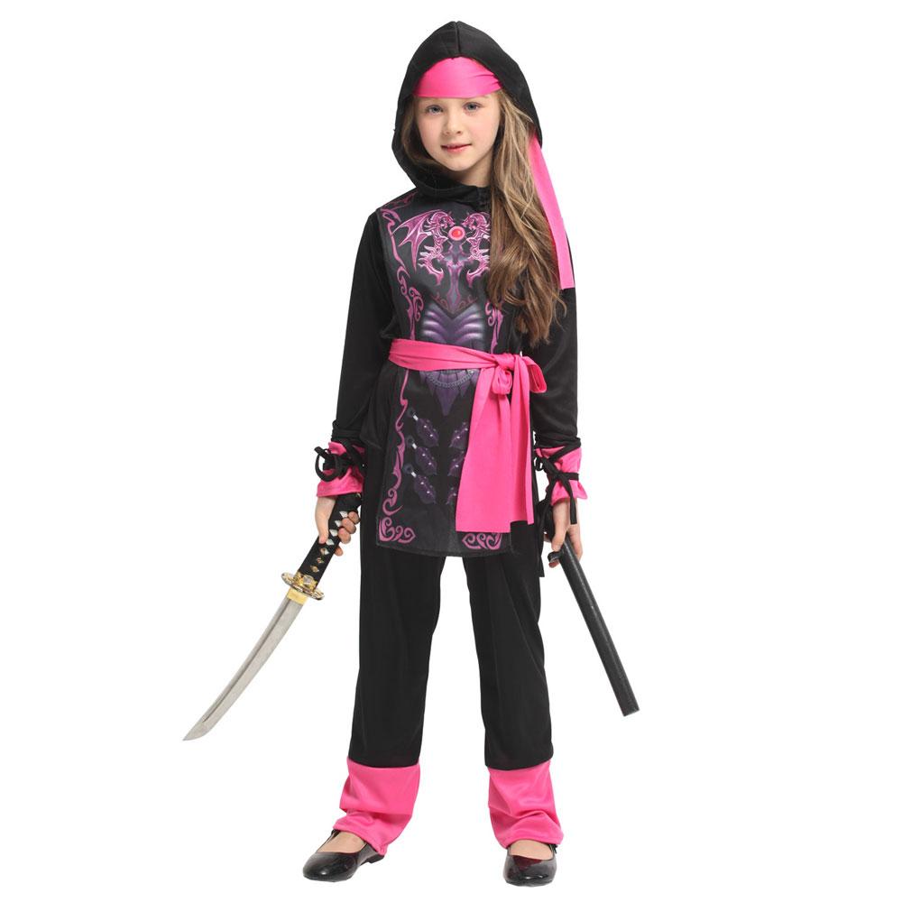 Costumes d'Halloween Umorden pour Garçons Costume de Dragon pour Filles Cosplay de Guerrière Fête de Carnaval Déguisement pour Enfants L(height 120-130cm) pink