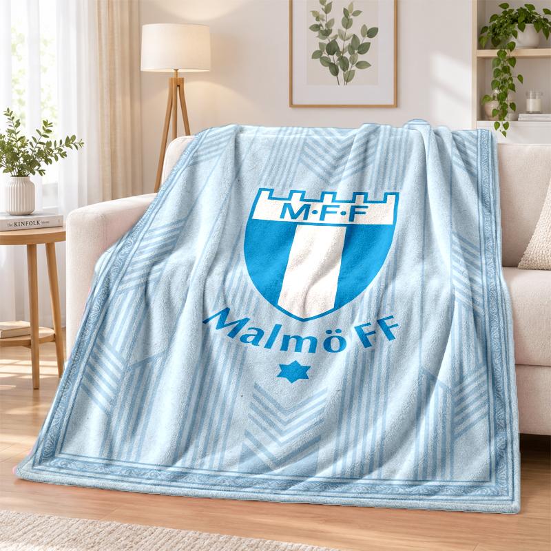Malmö FF Printed Flannel Blanket Warm Comfort Bed Throw For Indoor Home Decoration