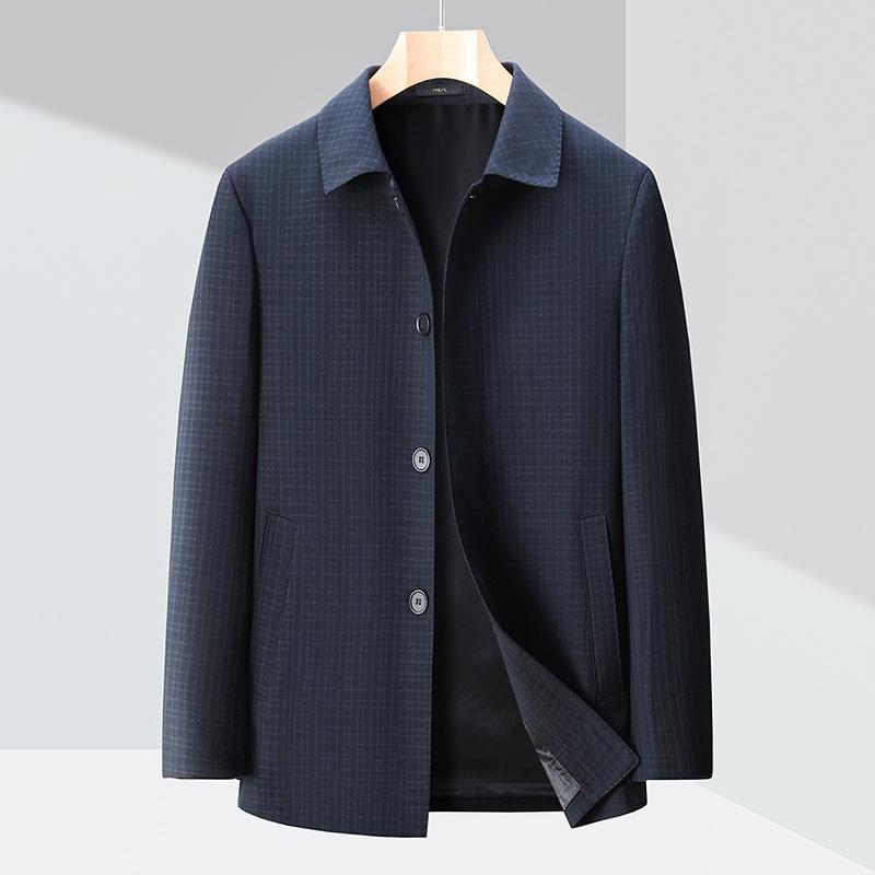 Middle-aged Buttoned Wool Jacket Men's Autumn Business Coat Top Middle-aged and Elderly Father's Jacket Leader Cadre Jacket
