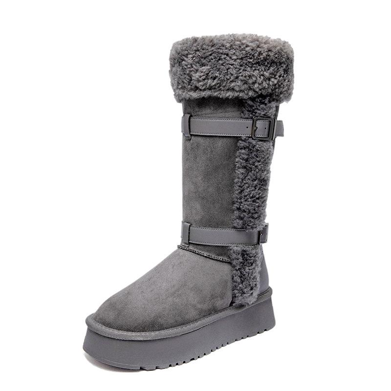 Long Snow Boots 2025 Winter New Flip Big Northeast Thick-soled Cotton Shoes Women's Non-slip Super Fire Warm Short Boots