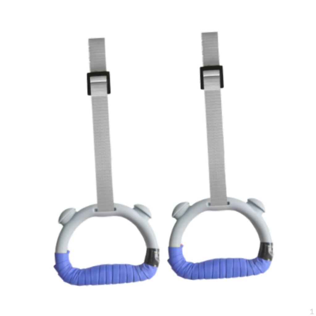 Gymnastics Rings Adjustable Strap Fitness Equipment Indoor Workout Professional Nonslip Handle