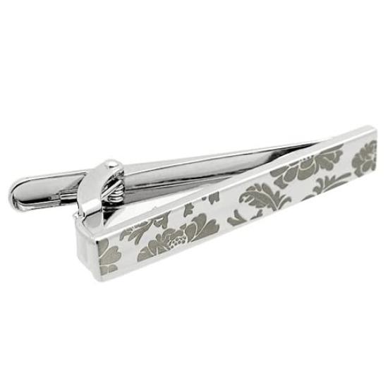 Silver flower tie tie tie pin n02784 clip, bar,