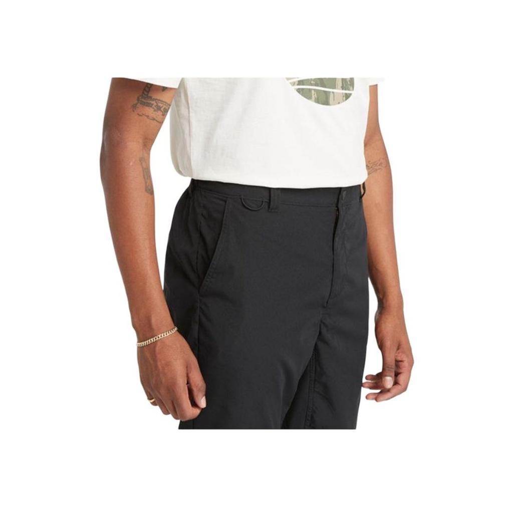 Timberland Solid Color Mid Waist Cuffed Casual Pants Men Bottoms Black A5XFF-001