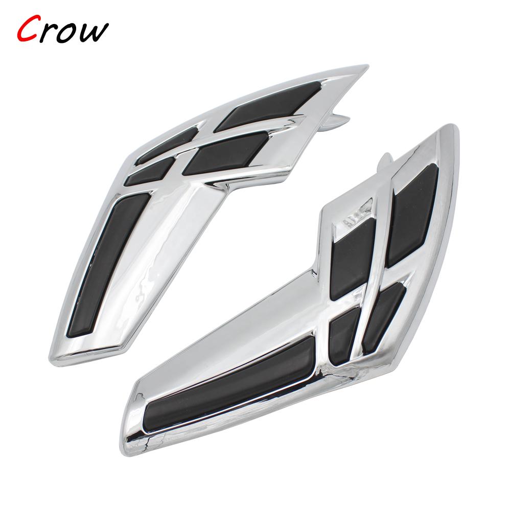 2pc Motorcycle Chrome Fairing Tank Trim For Honda Goldwing GL 1800 2001 2002 2003 2004 2005 2006 2007 2008 2009 2010 2011