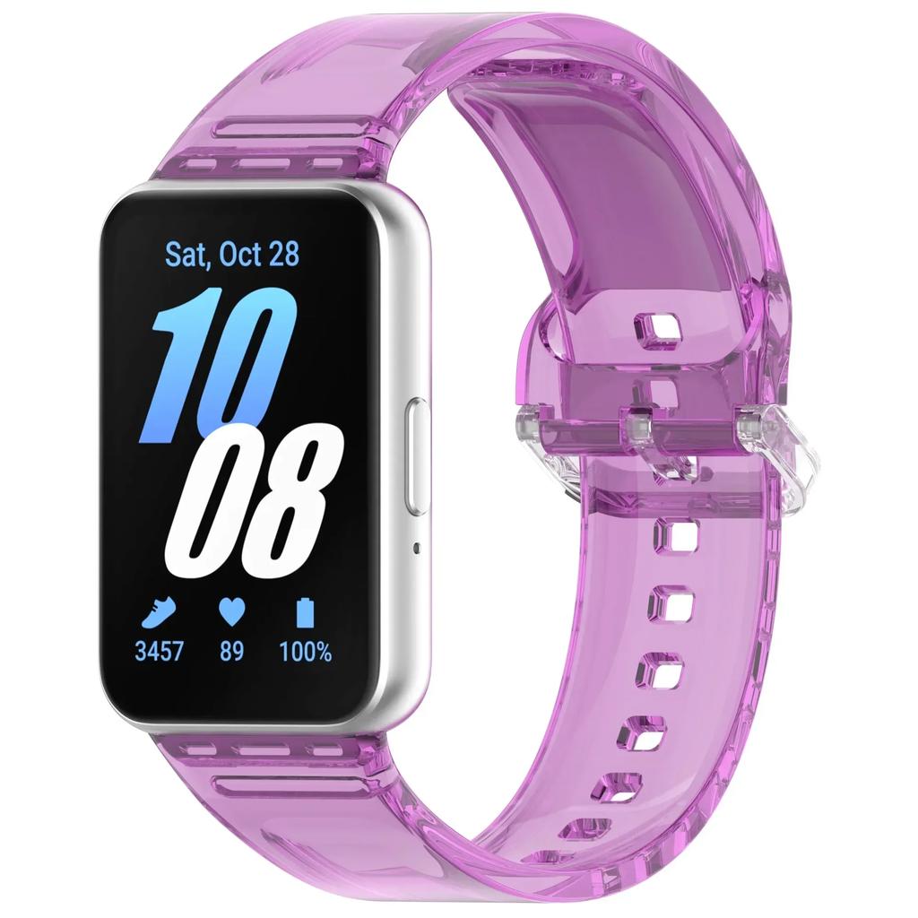 Light Changing Silicone Strap for Galaxy Fit 3 Transparent TPU Wristband Colorful Replacement Bracelet for Galaxy Watch Band