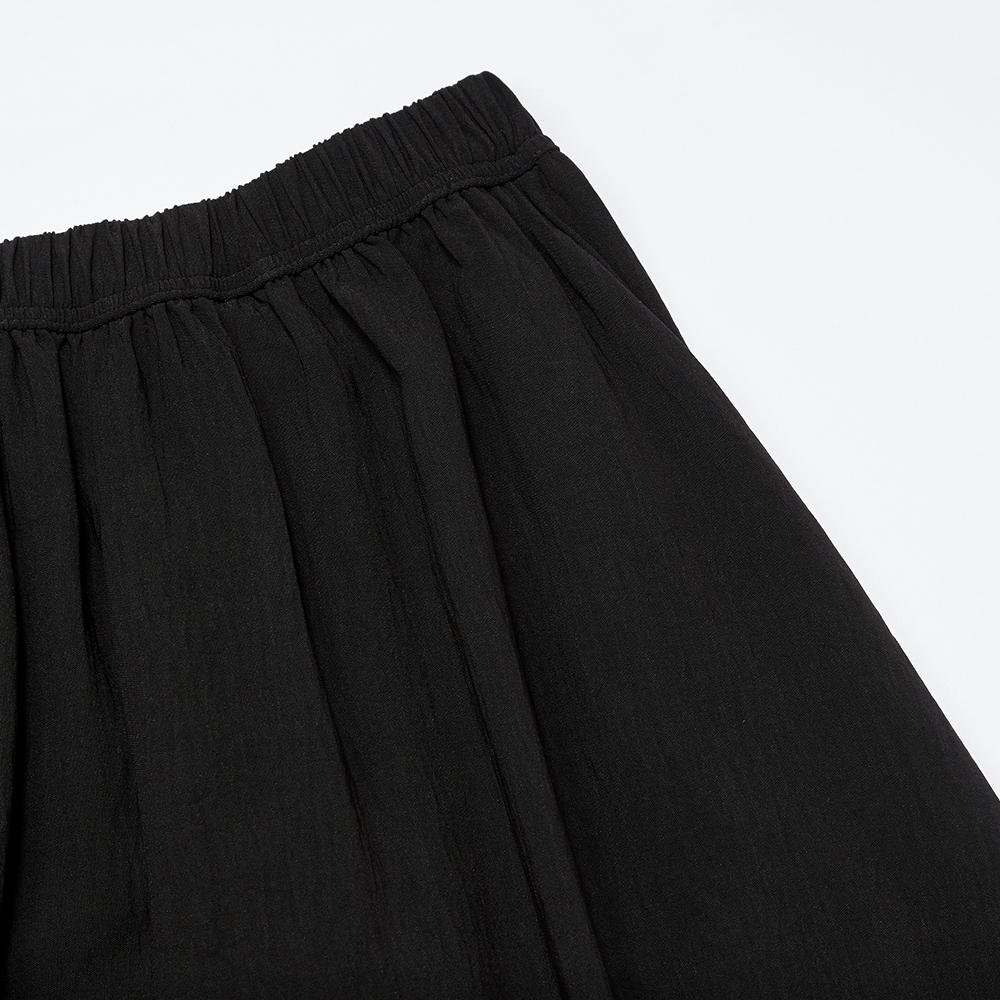HANGTEN Women'S Crinkle Elastic Waist Wide Pants_100(10520-150-401-69)