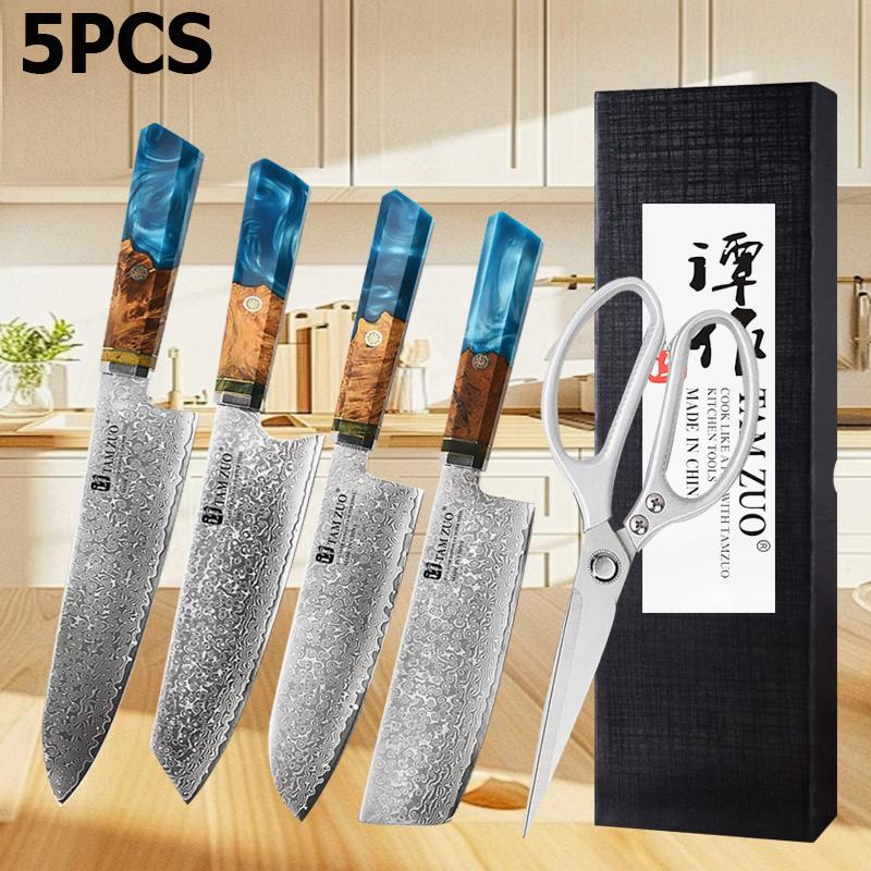 WXCOO Japanese Kiritsuke Chef Knife Damascus Steel Santoku Knife VG10 Fruit Paring Kitchen Utility Knife Kitchen Accessories