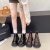 Thick-soled Martin boots women's autumn retro versatile Chelsea short boots zipper heightening thin boots