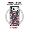 Applicable To Apple 17pro Mobile Phone Case, Advanced Sense 16 Replaceable Back Plate 15promax Magnetic Mobile Phone Case, Green Pink Flower.