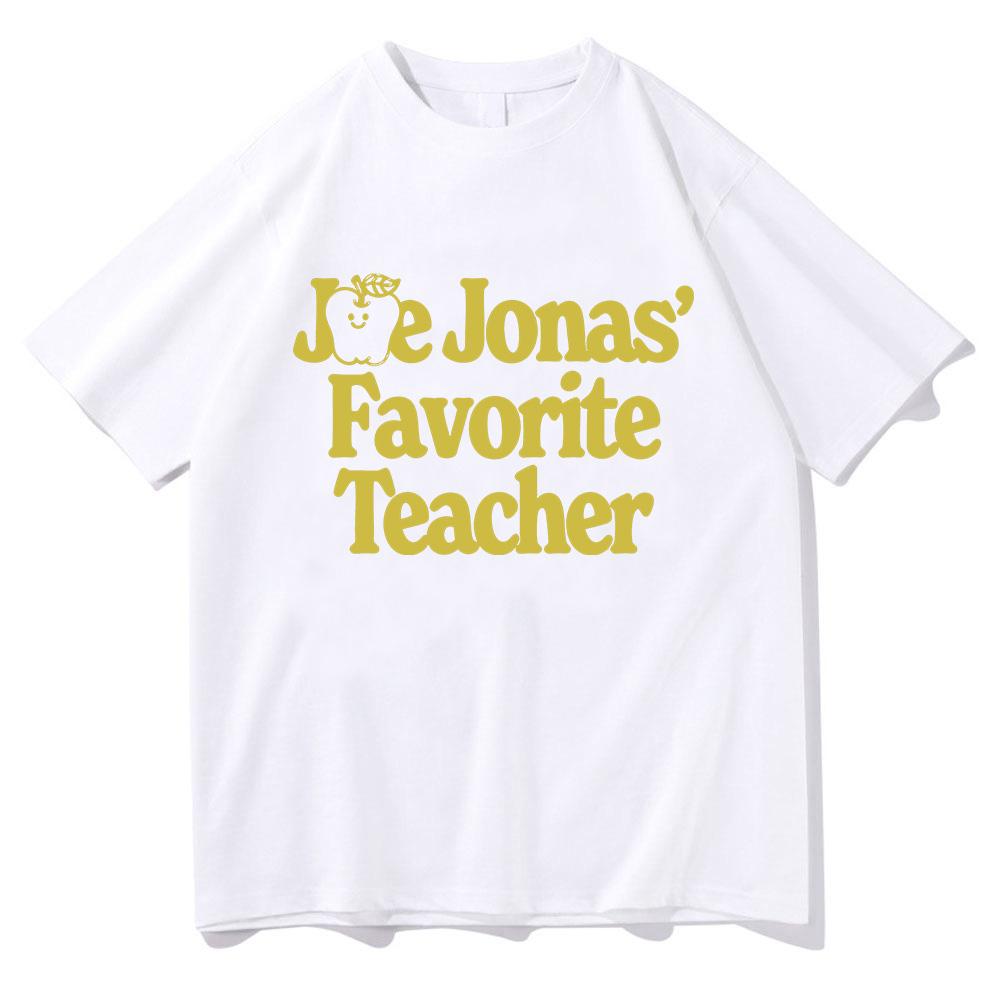 Jonas' Lieblingslehrer T-Shirt Joe Jonas Cartoon Druck Kleidung Design Harajuku Ästhetik Oberteile für Damen Herren Baumwoll-T-Shirts