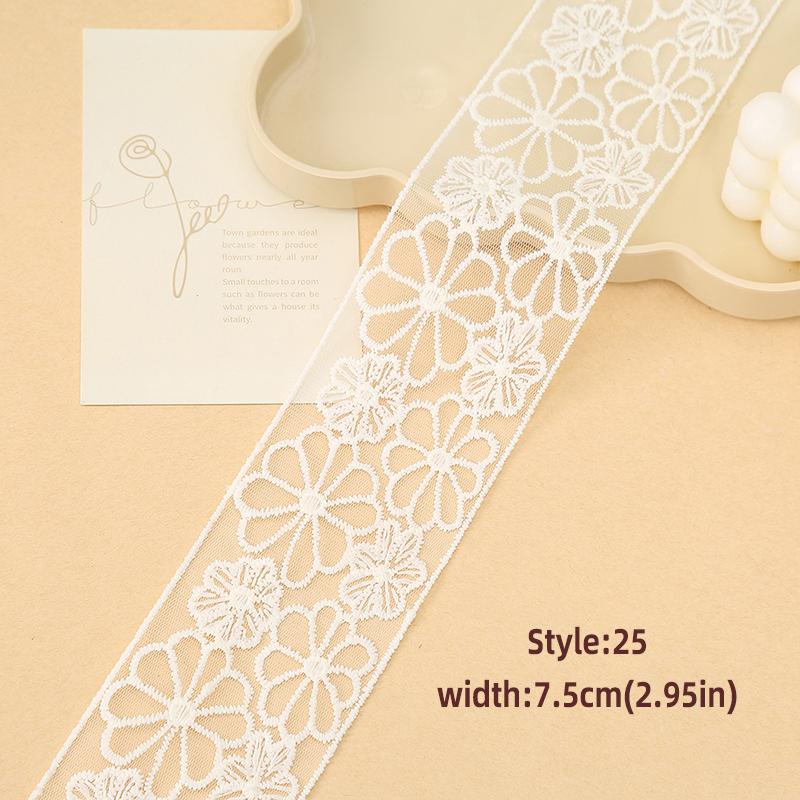1Yards 4cm-8.5cm Wide Lace Fabric Ribbon Trim DIY Craft Clothing Sewing Supplies Curtains Tablecloths Decor Hair Bow Accessory