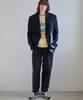GRIDAJ Cotton Bio-Washed Belted Double-Pleated Pants _ Black