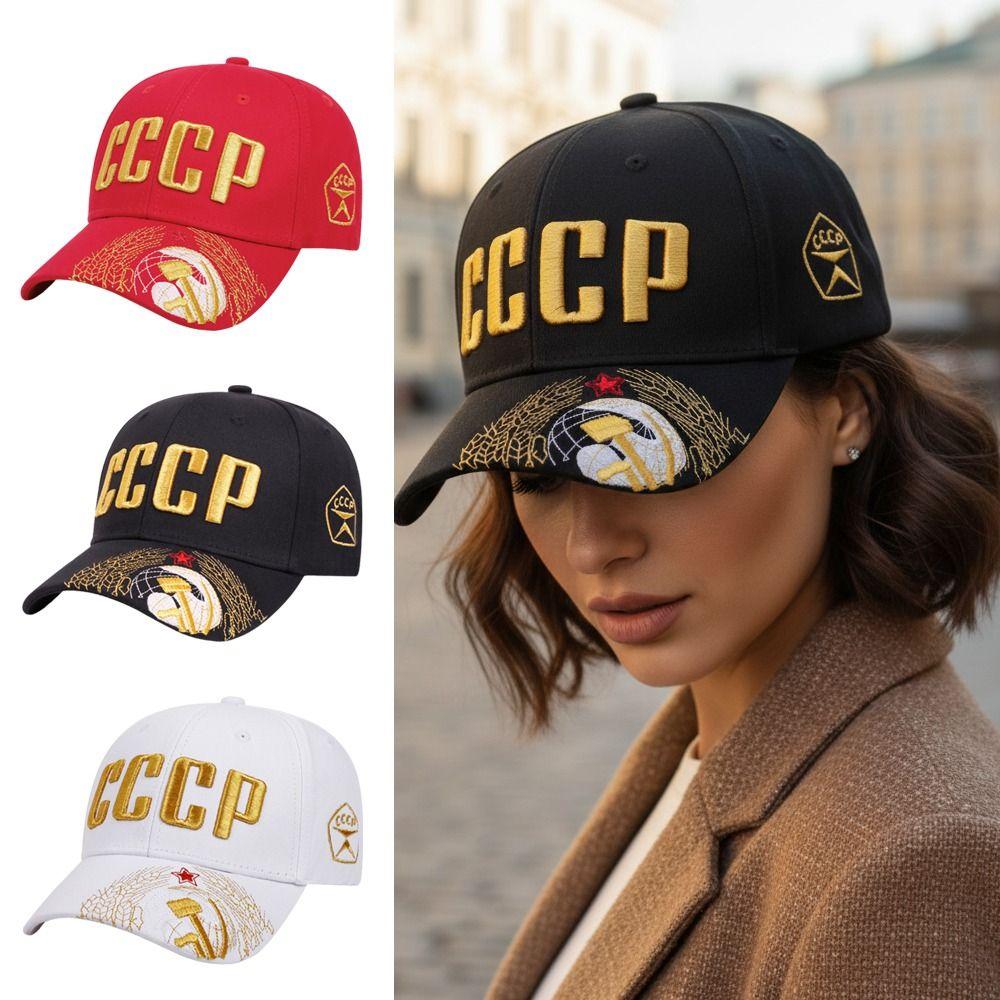 Russian National Emblem Cccp Embroidered Baseball Cap Hip Hop Adjustable Peaked Cap Cotton Snapback Caps For Man Women Unisex