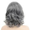 Synthetic Black Gray Wigs Natural Shoulder Length Wave Hair for Women Cosplay Daily Use Heat Resistant Fibre