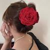 French Vintage 3D Dried Rose Hair Clip With Clasp Vacation-Inspired Floral Hair Accessory