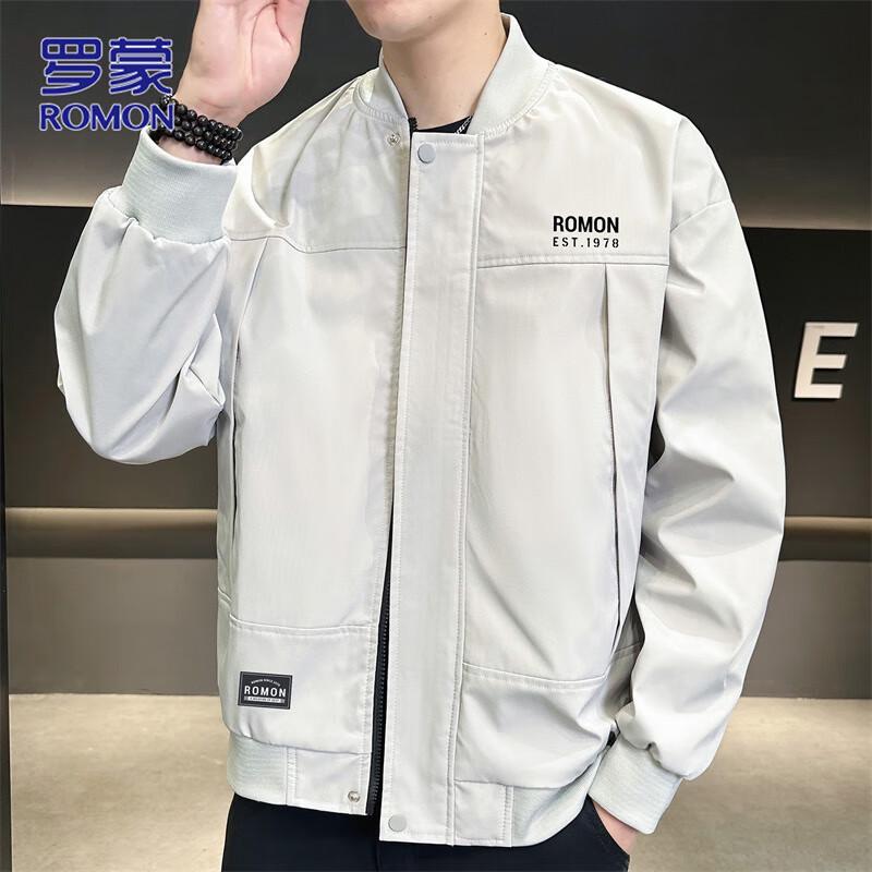 ROMON Men's Casual Stand-Collar Jacket