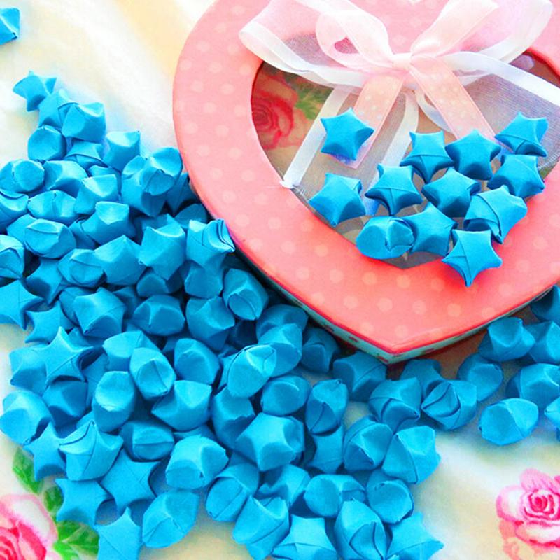 Modrá řada Origami Stars Dekorace Skládací papír Origami Paper Stars DIY Umělecké řemeslo Svatební party Domácí dekorace