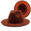 Hot-selling women's black soft woolen hats, leopard print hats, baron hats, spring women's top hats, gambler hats, large brim hats