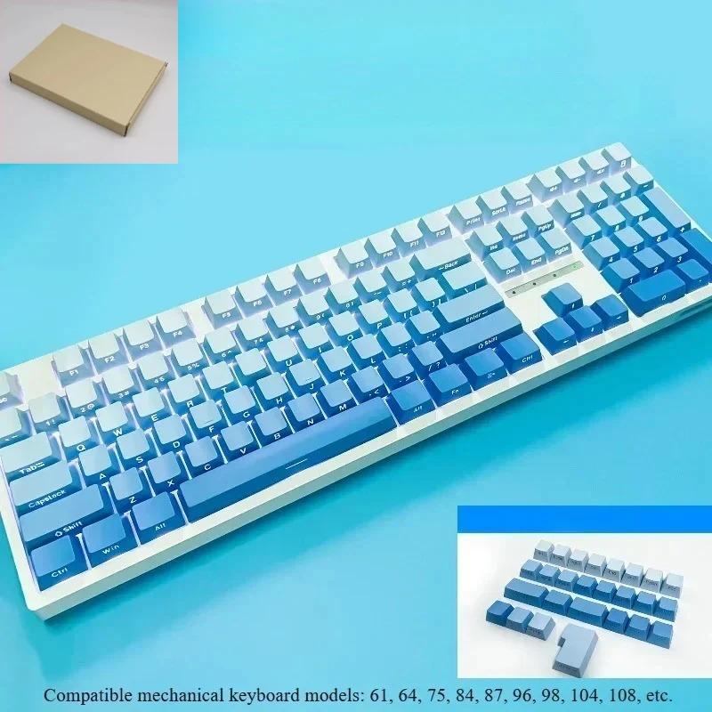 2025 Good Gradient Keycaps Side Printed Shine Through PBT Double Shot OEM Profile for MX Switches Gaming Keyboard 130+key Caps