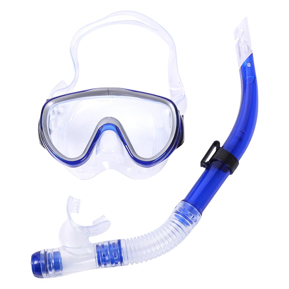 Diving Mask & Snorkel Set Adjustable Scuba Diving Mask No Leakage Diving Snorkel Tube Anti-Fog for Swimming Snorkeling