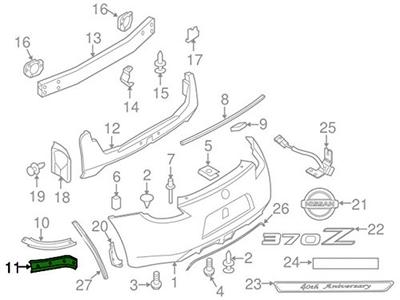 Genuine Parts Bracket Rear Bumper Side LH Fairlady Z Model Number 85223-1EA0B