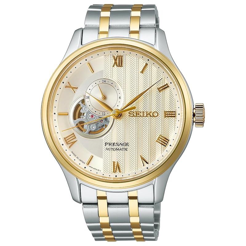 

[Seiko Watch] watch Presage Japanese Garden SARY238 men s silver + yellow gold