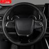 Car Styling Hand-sewn Non-Slip Leather Steering Wheel Cover For Toyota Highlander XU70 Refit 2020-2022 Modification Accessories