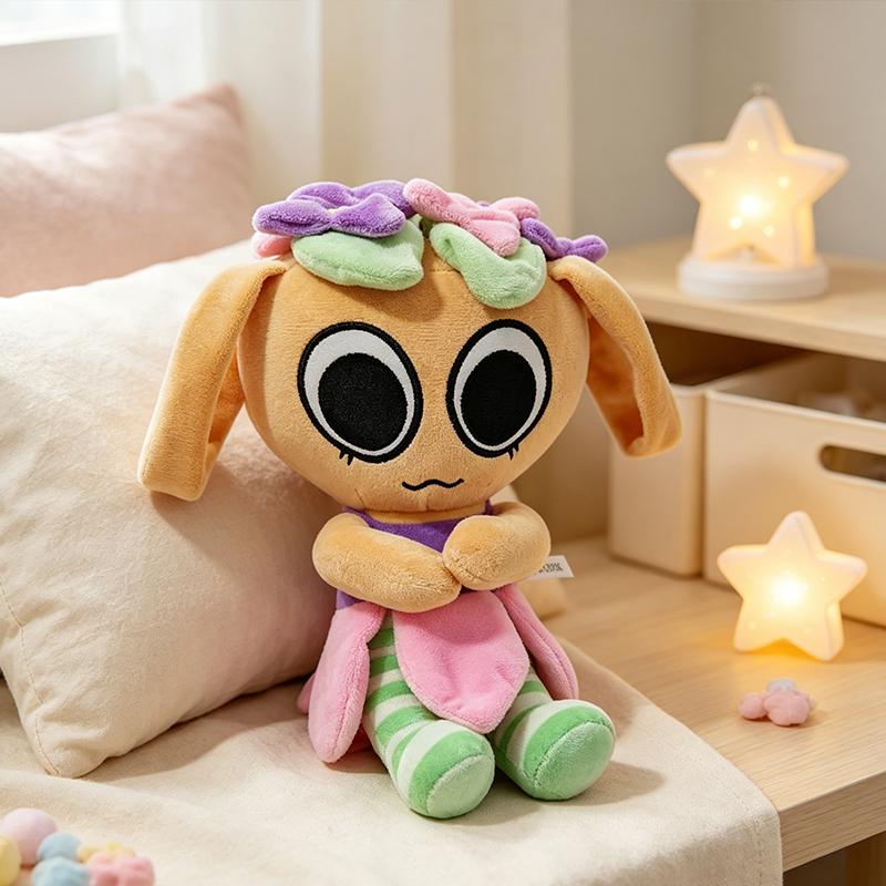 Cute Cartoon Flower Ear Character Plush Doll Soft Fluffy Fantasy Creature Stuffed Toy Adorable Collectible Plush Figurine