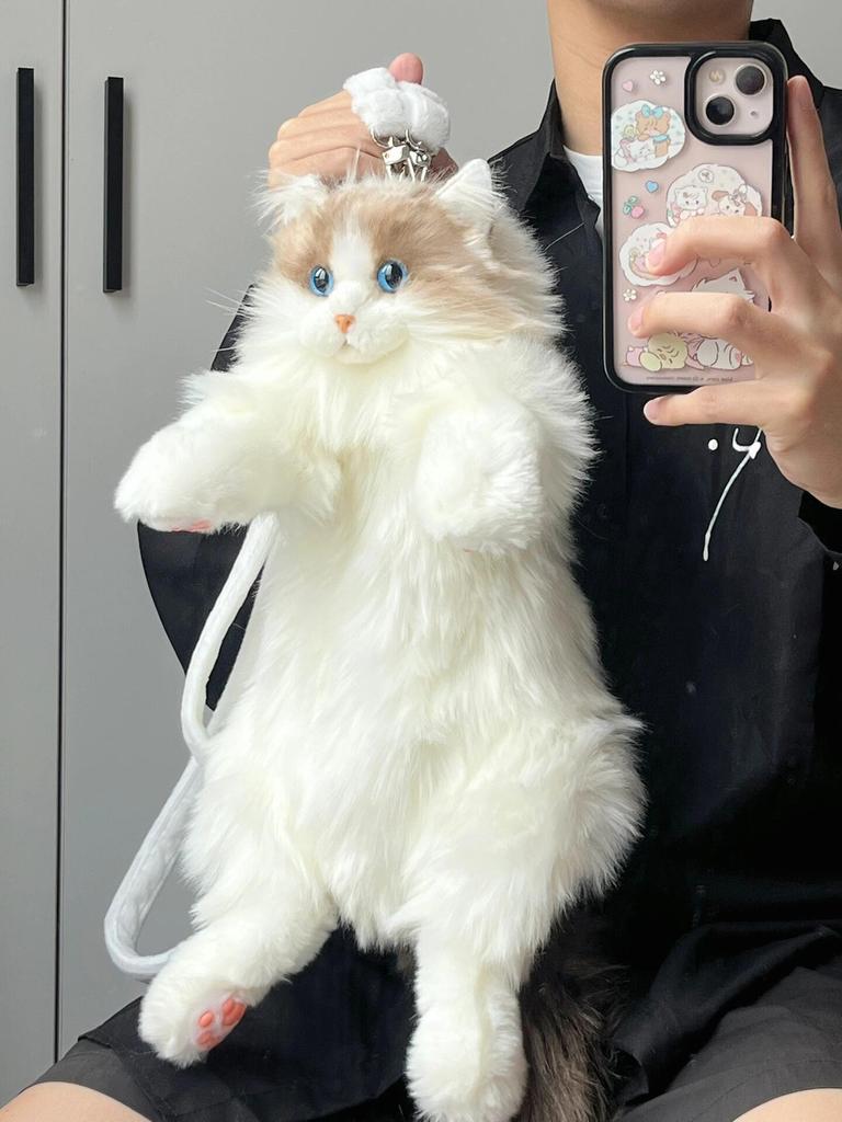Ragdoll Cat Plush Backpack and Kitten Pillow Toy Gift