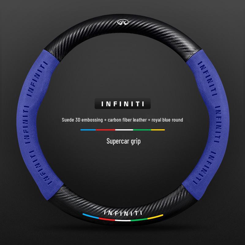 Infiniti Special Car Steering Wheel Cover - Genuine Leather, Suede, Carbon Fiber, Universal, Breathable, All-Season