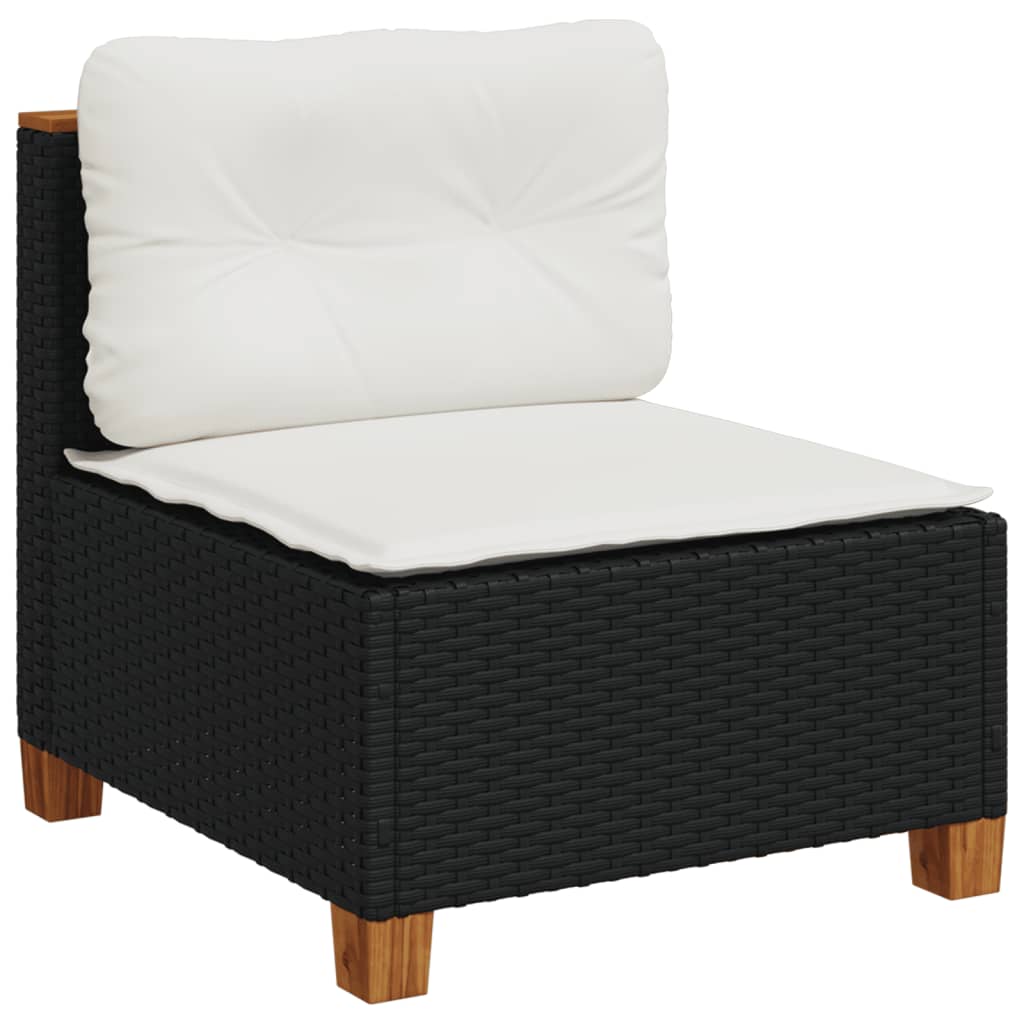 Vidaxl 5-Cz. Set da Salotto per Giardino, Cuscini, Rattan Nero PE
