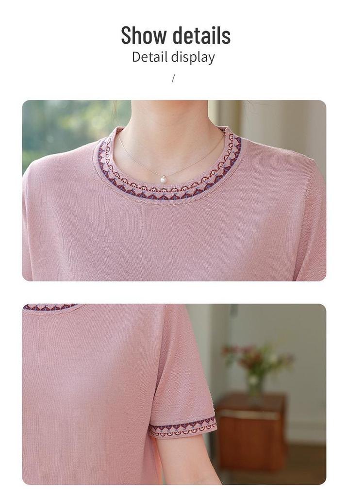 Chic Spring & Autumn Korean Knit Sweater Coat Set for Middle-Aged & Elderly Women