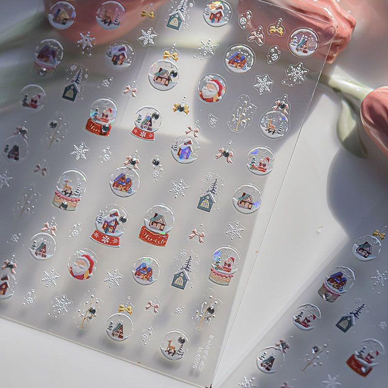 

Bright Crystal Color Christmas Ball Nail Sticker Tomoni Embossed Adhesive Best Selling Internet Celebrity Ins Nail Sticker Decoration Shell Light Color Christmas Ball 4505