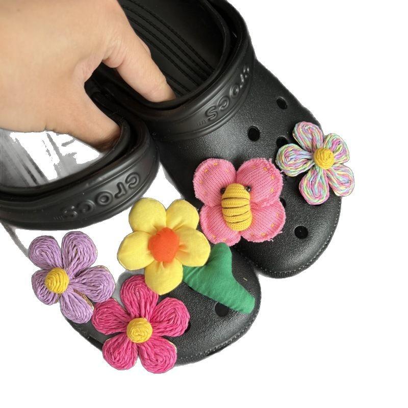 Fresh, Pink Flowers, Hole Shoe Accessories, Flower Shoe Buckle Accessories, Shoe Flowers, Diy, Detachable, Decorative Slipper Accessories