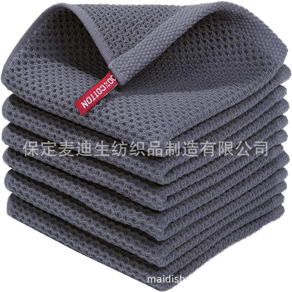 Pure cotton waffle honeycomb towel is soft and absorbent. Various sizes can be combined, packaged and barcoded.