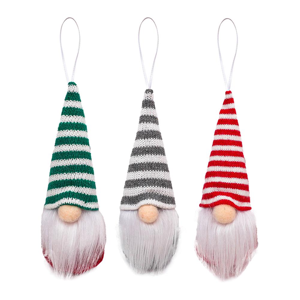 Christmas Holiday Season Knitted Gnome Ornament Knitted Fabric Hat Lightweight Hanging Soft Felt Body Comfortable Touch
