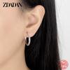 ZDADAN 925 Silver 8/12/16/20mm Zircon Hoop Earrings For Women Fashion Jewelry