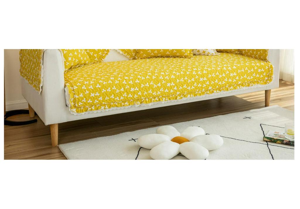Pure Cotton Non-slip Sofa Cushion Cover – All-Season, Pastoral Style, Full Wrap